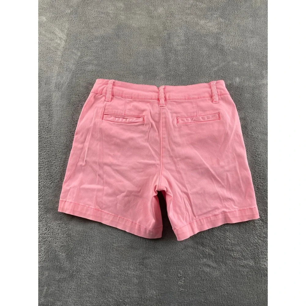 Land 'n Sea Womens Pink Chino Shorts Sz 4 Mid Rise Stretch Cotton Summer Casual